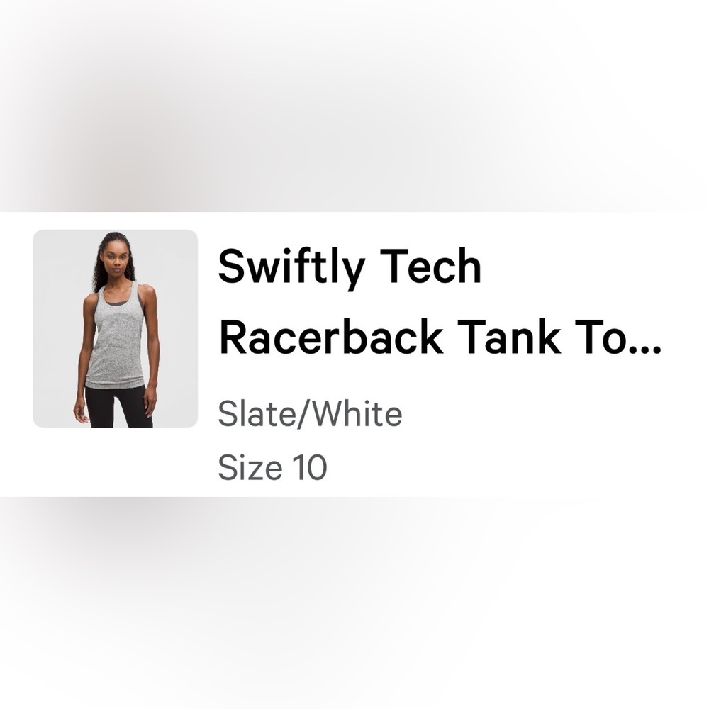 lululemon athletica Slate and White Racerback Tank Top